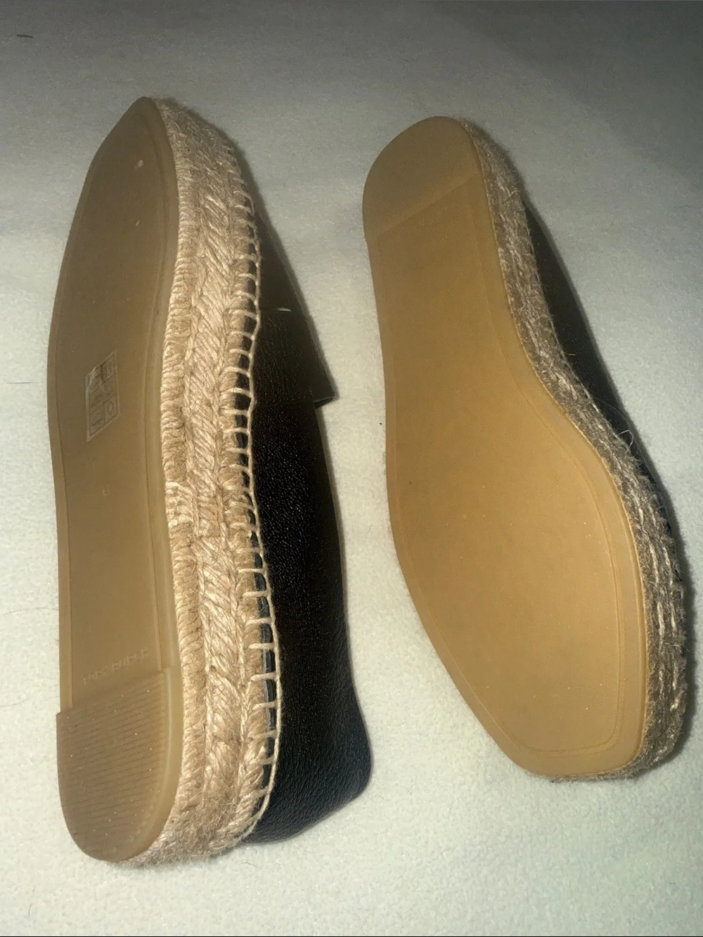 Tory Burch Black Leather Cutout Espadrille Loafers Never Worn
